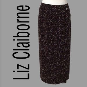 NWT Liz Claiborne Wrap‎ Around Pencil Skirt, Print Mix, Size 6